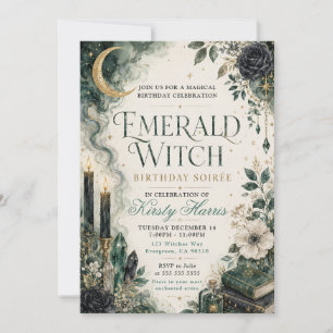 Emerald Witch Birthday Soirée Invitation