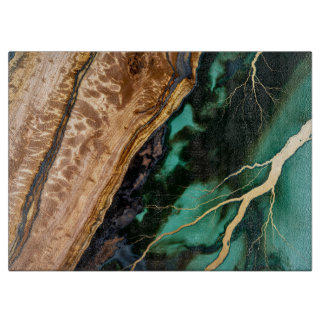 Emerald Wood Glass Cutting Board