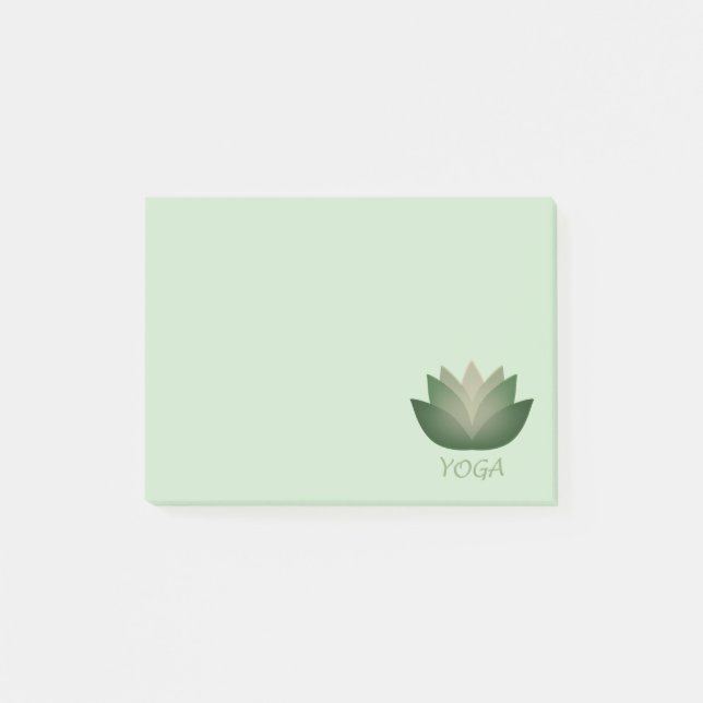 Emerald Yoga Lotus Flower Post-it Notes (Front)