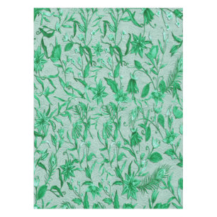 Emeralt green on a sculpture texture backing tablecloth