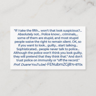 Emergencies: Disasters or Police Business Card