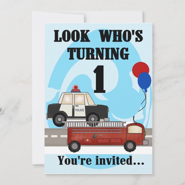 Emergency 1st Birthday Invites (Front)