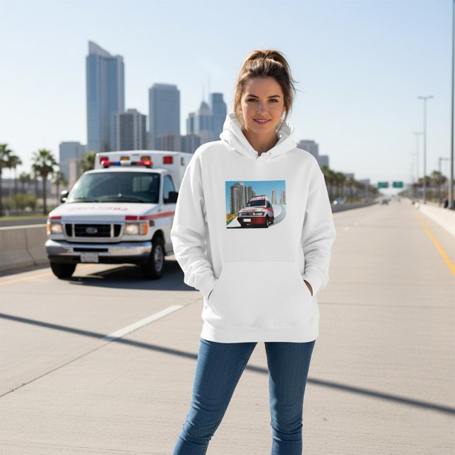 Emergency Ambulance in Cityscape Medical Rescue  Hoodie (Creator Uploaded)