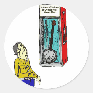 Emergency Banjo Classic Round Sticker