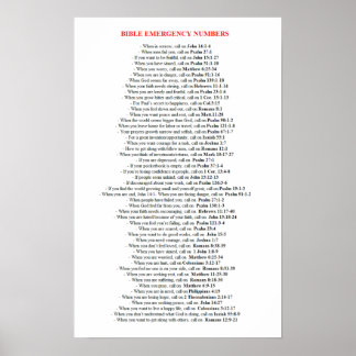 Emergency Bible Numbers POSTER