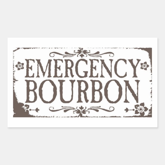 Emergency Booze Stickers - Bourbon (Front)