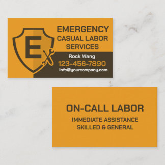Emergency casual labour services business card