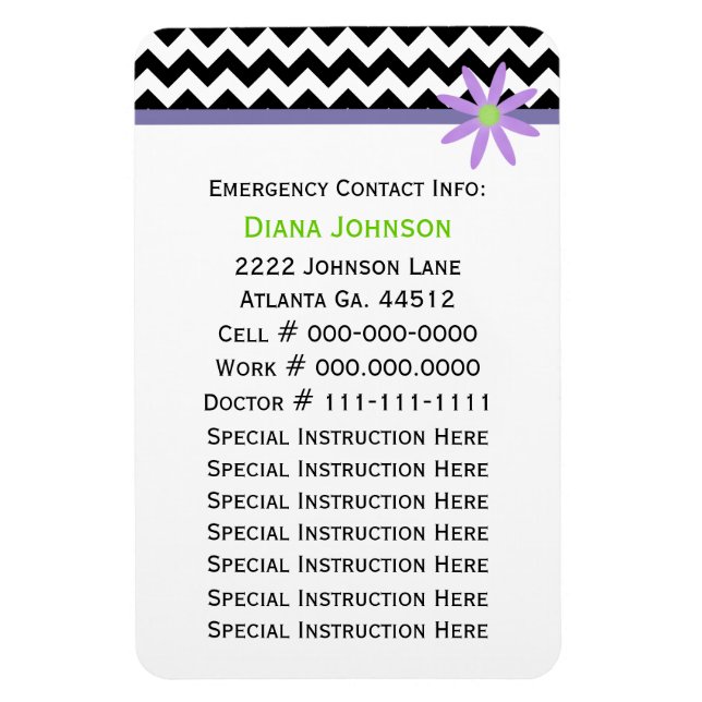 Emergency Contact: Babysitter Premium Magnet (Vertical)