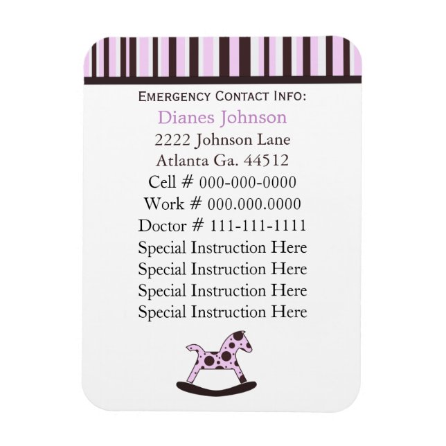 Emergency Contact: Babysitter Premium Magnet (Vertical)