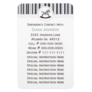 Emergency Contact: Rocking Horse Premium Magnet