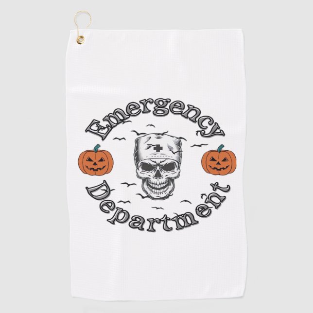 Emergency Departement Room Er Nurse Skeleton Hallo Golf Towel (Front)