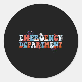 Emergency Department 4th Of July Emergency Room Nu Classic Round Sticker