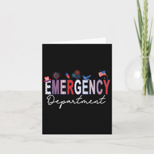 Emergency Department 4th Of July Usa Emergency Roo Card