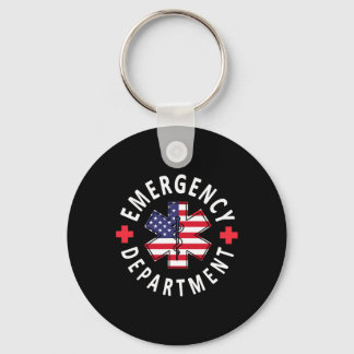 Emergency Department 4th Of July Usa Emergency Roo Key Ring