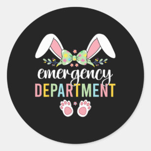 Emergency Department Bunny Emergency Room Er Nurse Classic Round Sticker