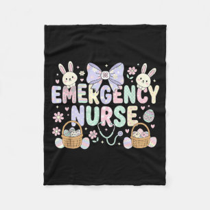 Emergency Department Bunny Er Nurse Easter Ed Fleece Blanket