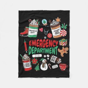 Emergency Department Christmas Crew Ed Christmas M Fleece Blanket