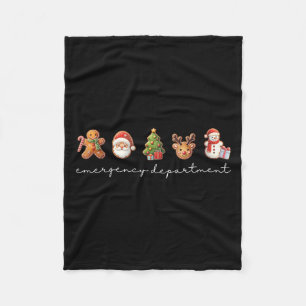 Emergency Department Christmas Ed Tech Nurse Merry Fleece Blanket