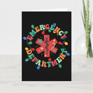 Emergency Department Christmas Er Nurse 2 Sided Card
