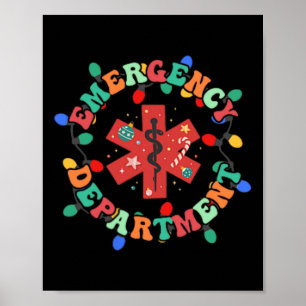 Emergency Department Christmas Er Nurse 2 Sided  Poster