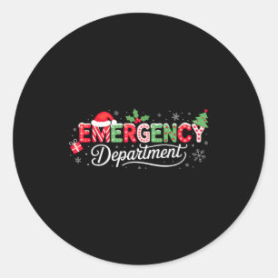 Emergency Department Christmas Santa Er  Classic Round Sticker