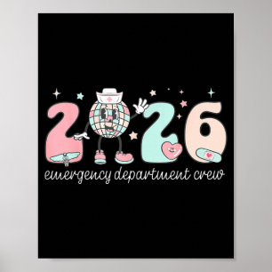 Emergency Department Disco Ball Happy New Years Poster