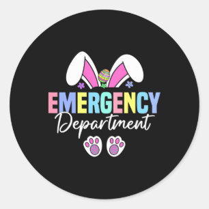 Emergency Department Easter Bunny Er Nurse Easter Classic Round Sticker