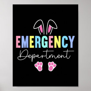 Emergency Department Easter Bunny Er Nurse Easter Poster