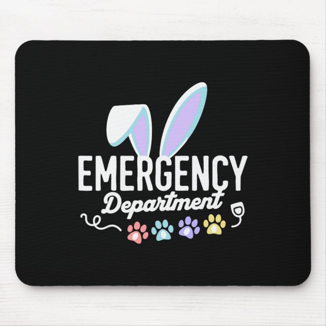 Emergency Department Easter Er Nurse Funny Ed Nurs Mouse Pad (Front)
