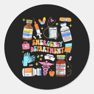 Emergency Department Emergency Room Er Rn Nurse He Classic Round Sticker