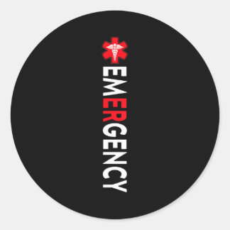 Emergency department emergency room nurse er nurse classic round sticker