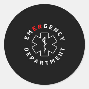Emergency Department Er Rn Nurse Retro Healthcare  Classic Round Sticker