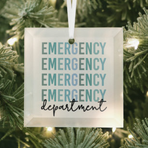 Emergency Department ER Staff ER Nurse ER Tech Glass Tree Decoration