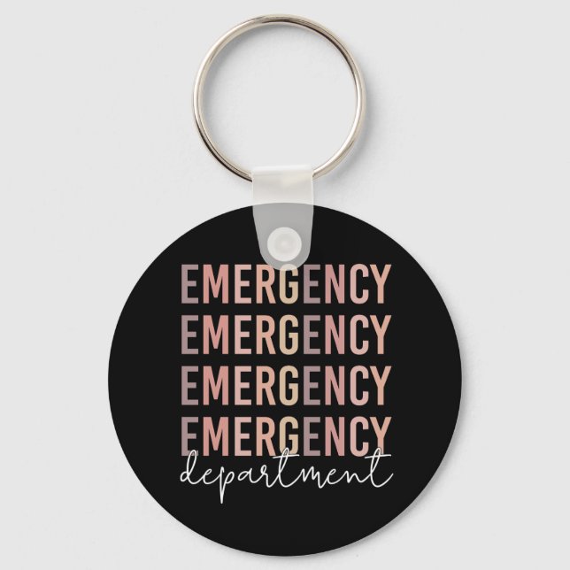 Emergency Department ER Staff | ER Nurse | ER Tech Key Ring (Front)