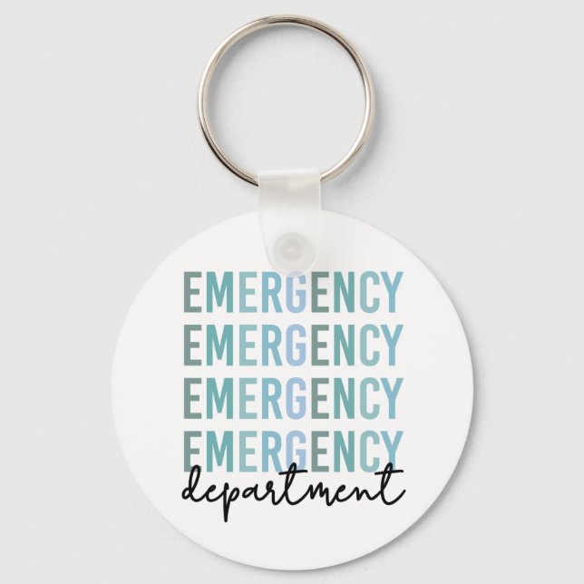 Emergency Department ER Staff | ER Nurse | ER Tech Key Ring (Front)