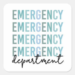 Emergency Department ER Staff   ER Nurse   ER Tech Square Sticker
