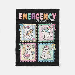 Emergency Department Funny Er Nurse Halloween Soky Fleece Blanket