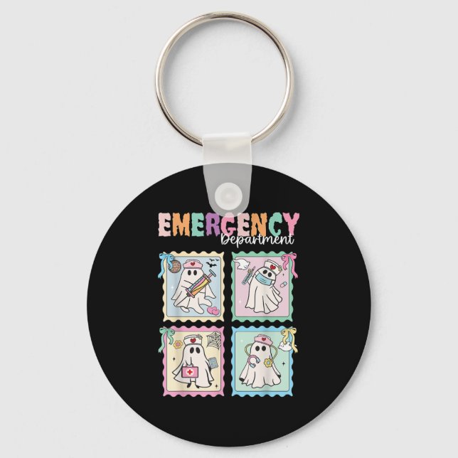 Emergency Department Funny Er Nurse Halloween Soky Key Ring (Front)