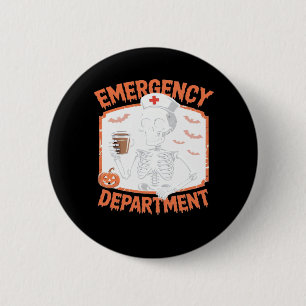 Emergency Department Funny Halloween Nurse Essenti 6 Cm Round Badge