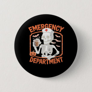 Emergency Department Funny Halloween Nurse Essenti 6 Cm Round Badge