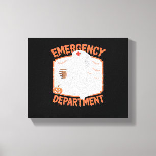 Emergency Department Funny Halloween Nurse Essenti Canvas Print