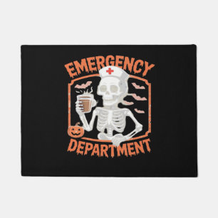 Emergency Department Funny Halloween Nurse Essenti Doormat