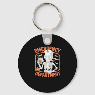 Emergency Department Funny Halloween Nurse Essenti Key Ring