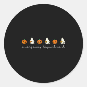 Emergency Department Ghost Pumpkin Halloween Medic Classic Round Sticker