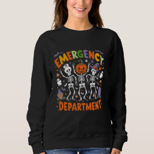 Emergency Department Halloween Skeleton Nurse Danc Sweatshirt
