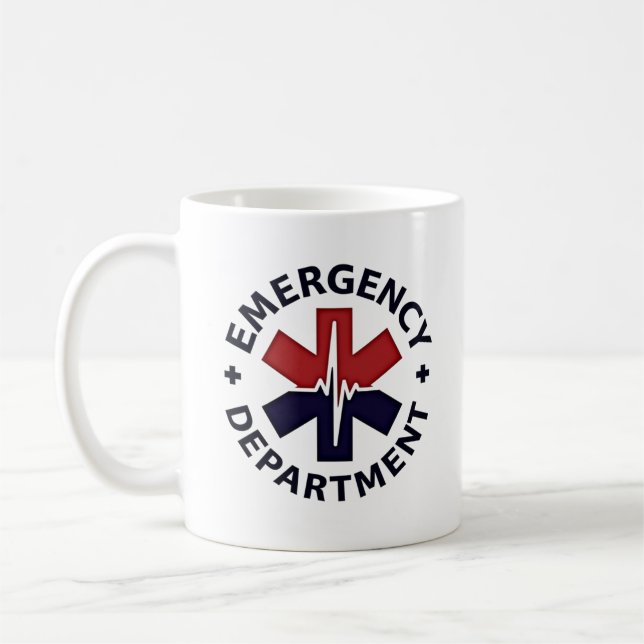 Emergency Department – Minimalist Circular Emblem Coffee Mug (Left)
