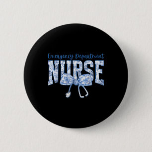 Emergency Department Nurse Coquette Bow Er Emergen 6 Cm Round Badge