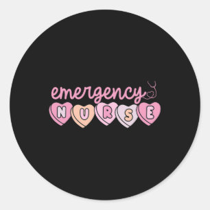 Emergency Department Nurse Hearts Er Rn Ed Valenti Classic Round Sticker