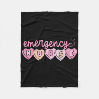 Emergency Department Nurse Hearts Er Rn Ed Valenti Fleece Blanket