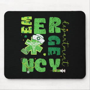 Emergency department nurse saint patrick's day er mouse pad